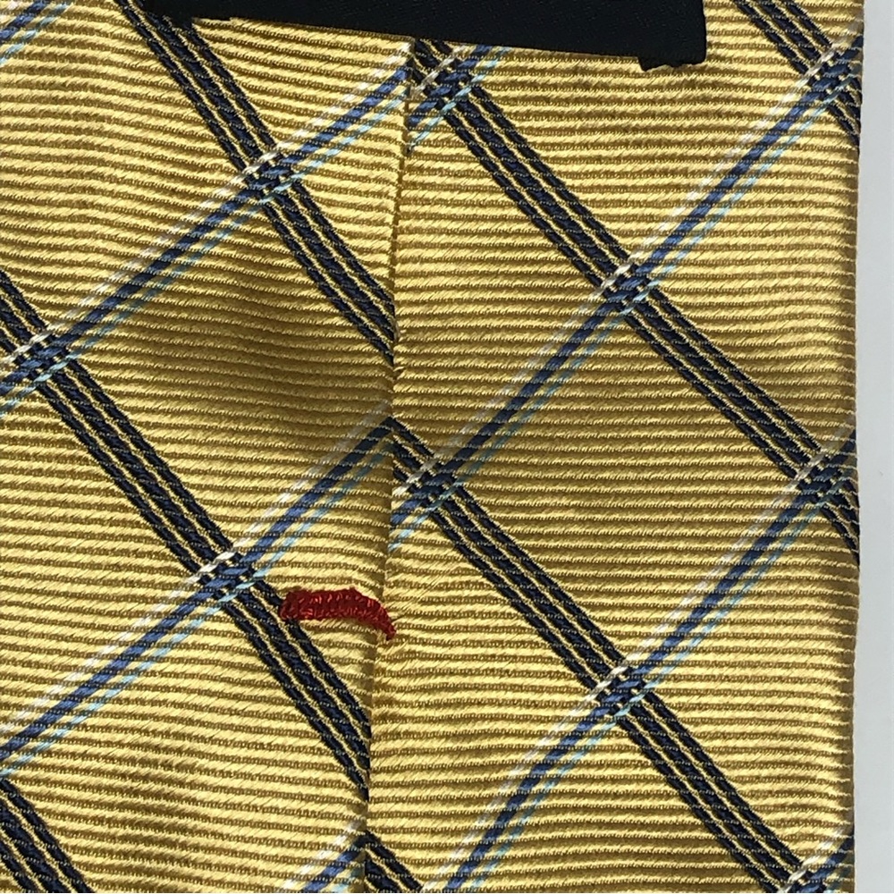 Chaps Yellow and Blues Plaid Silk Tie - Picture 11 of 15